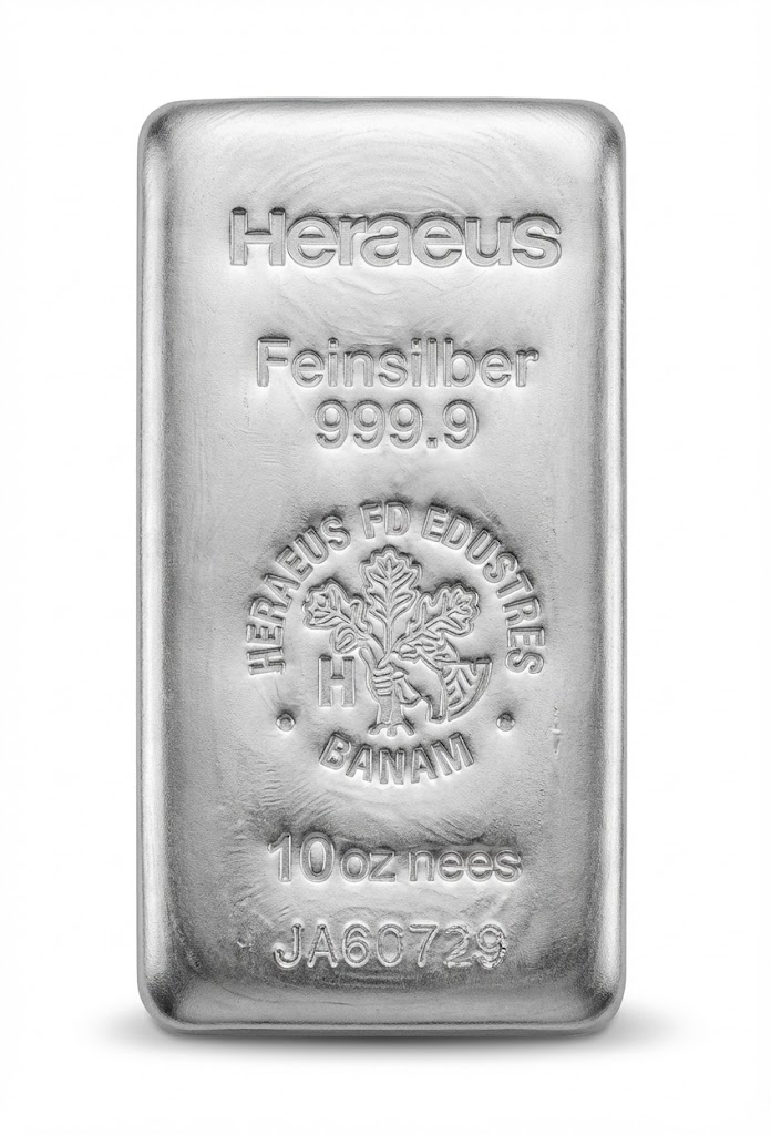 10 oz Germany Heraeus Silver Bar (德國 賀利氏 銀條 10 盎司)
