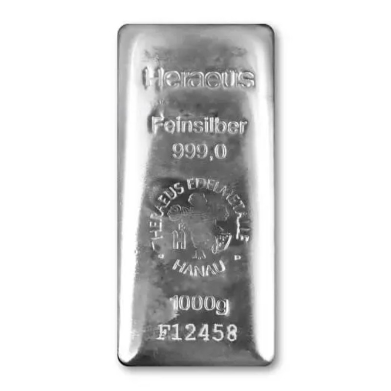 1 kg Heraeus Silver Cast Bar (1公斤 賀利氏.999 銀條)